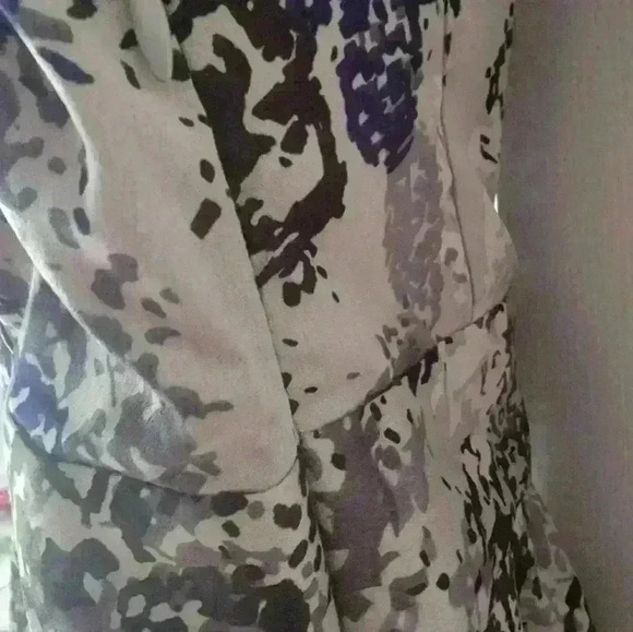 Banana Republic Petite Dress Gray Abstract Size 12P - Picture 7 of 15